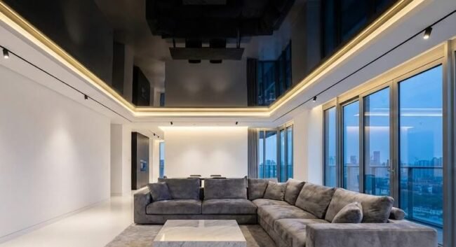 შავი ფრანგული გასაჭიმი ჭერი