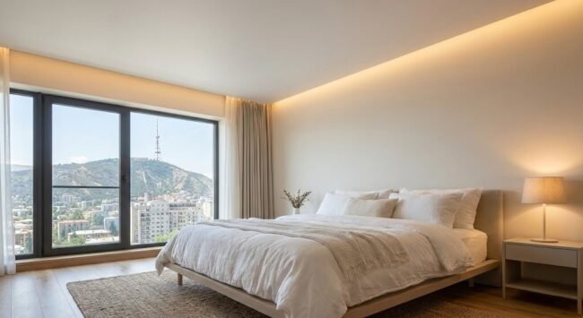 მატოვი გასაჭიმი ჭერი საძინებელში